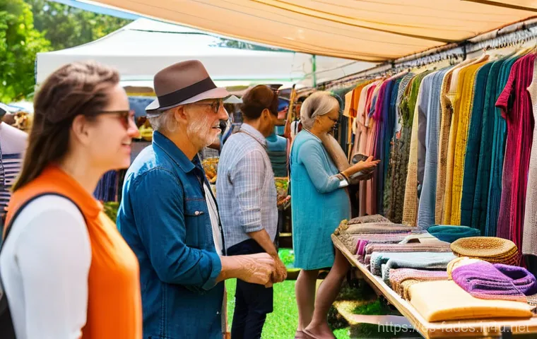 지속가능 패션 브랜드 - **Prompt 1: A Vibrant Sustainable Fashion Market**
    "A diverse group of cheerful people, includin...