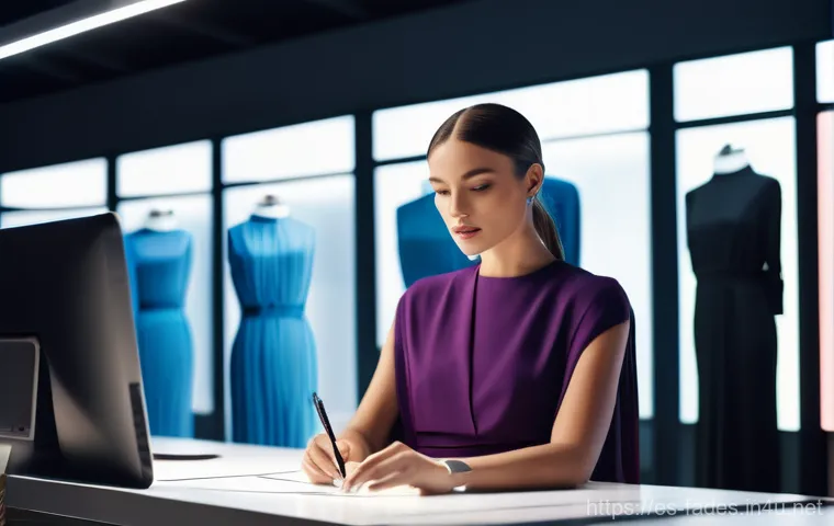 패션디자인과 패션디지털화 - Image Prompt 1: The Digital Fashion Atelier**