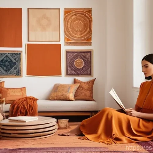 패션디자인과 패션프레젠테이션 - **Prompt:** A female fashion designer, elegantly dressed in a chic, modest, flowing midi dress in a ...