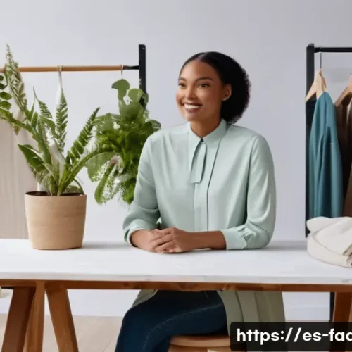 Home 32 패션디자인 지속 가능성 - A vibrant fashion studio scene showcasing a diverse group of adult models wearing eco-friendly cloth...