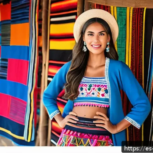 패션디자인과 글로벌 패션 비즈니스 - A vibrant fashion photoshoot showcasing a contemporary clothing collection inspired by traditional A...