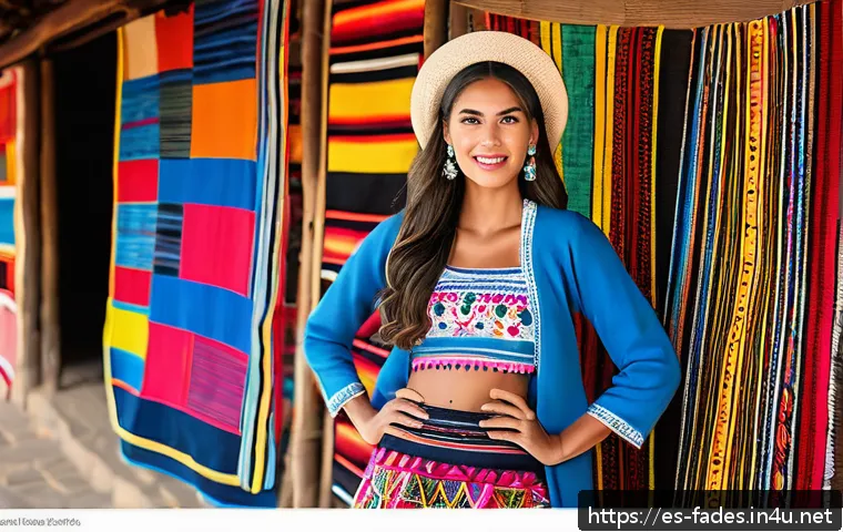 패션디자인과 글로벌 패션 비즈니스 - A vibrant fashion photoshoot showcasing a contemporary clothing collection inspired by traditional A...